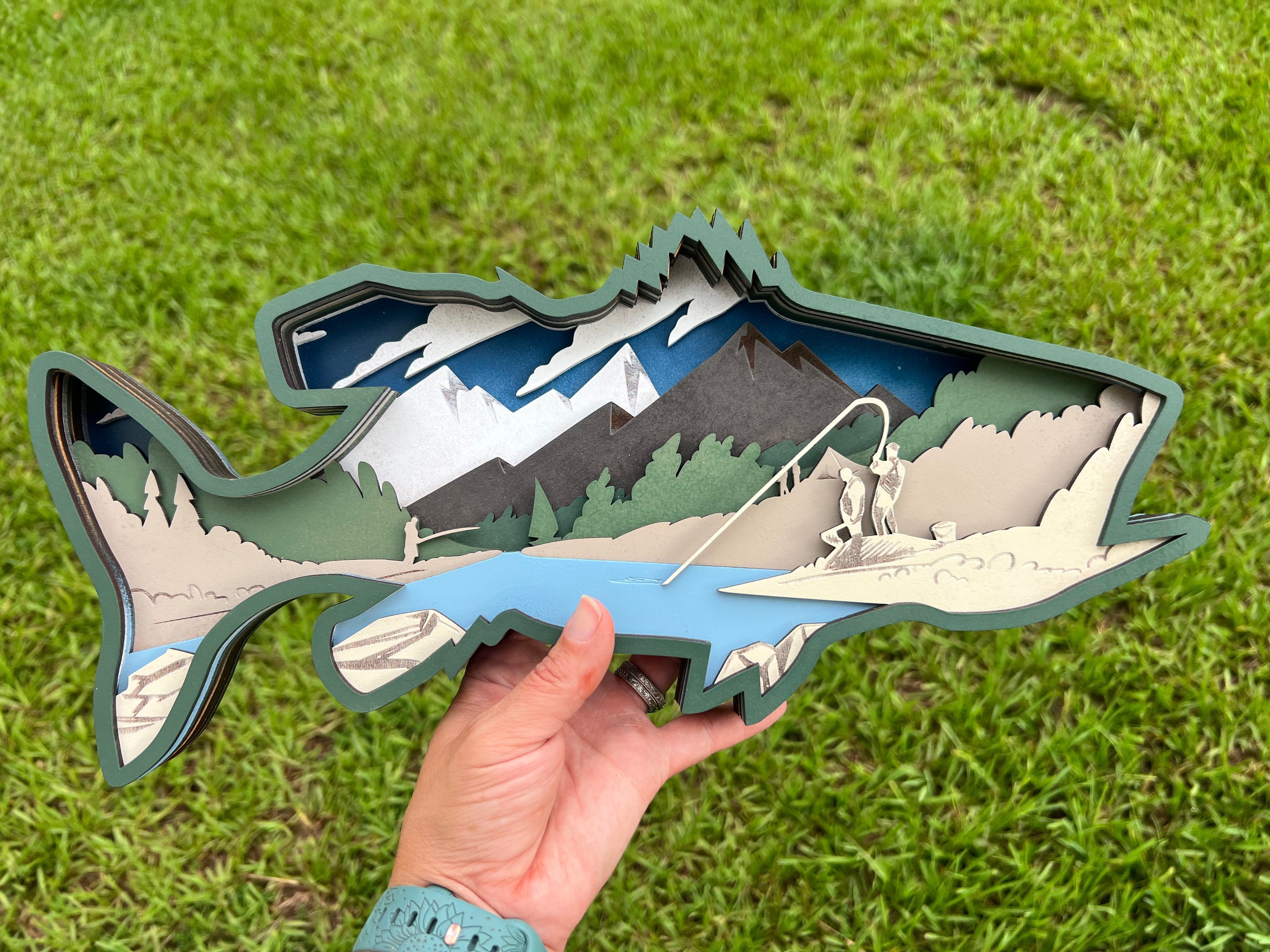 9 Layer Fish Mandala AVEL Woodworking