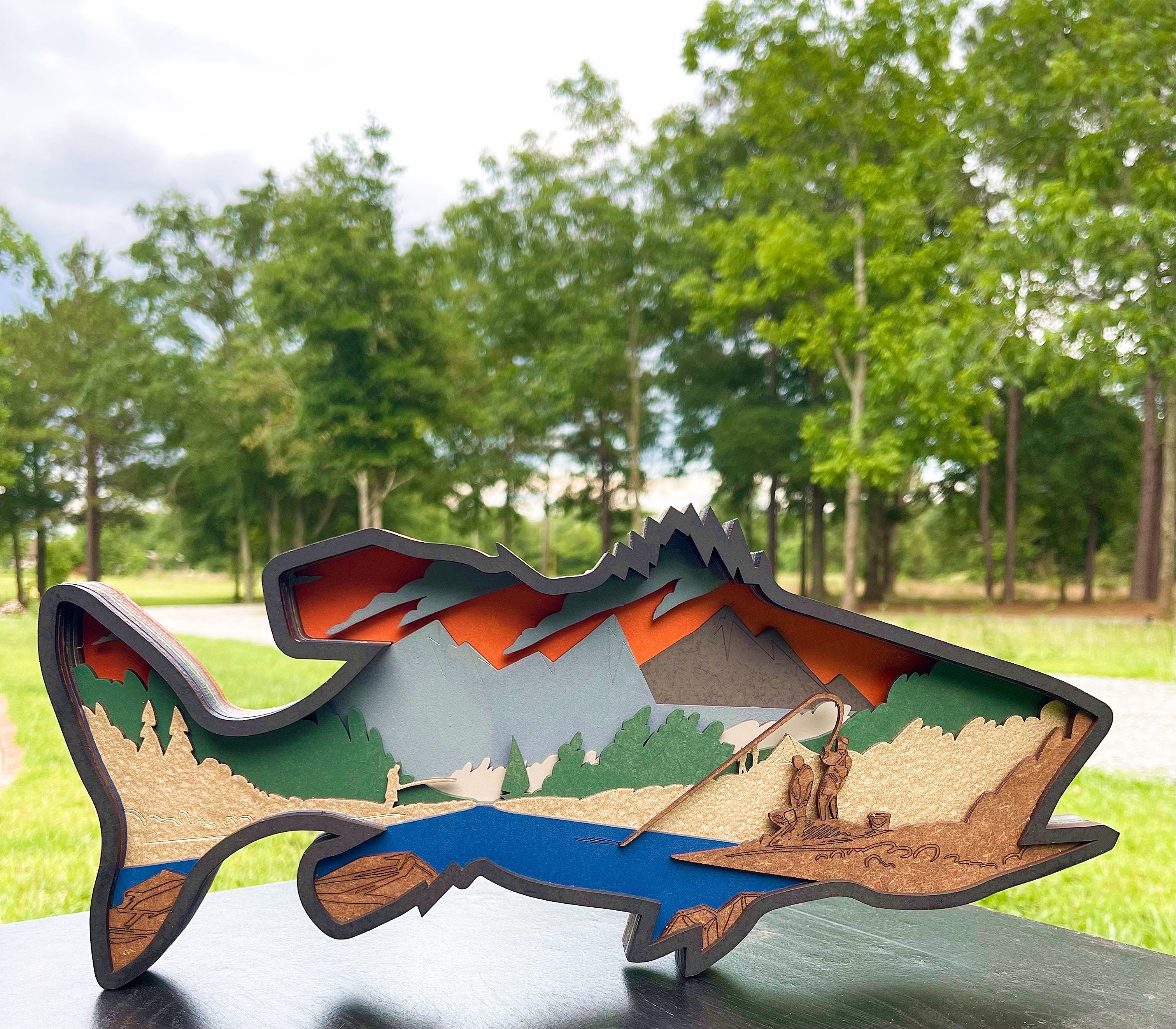 9 Layer Fish Mandala AVEL Woodworking