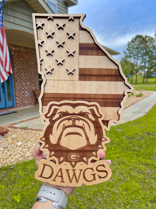 American Flag State Cut-Out AVEL Woodworking