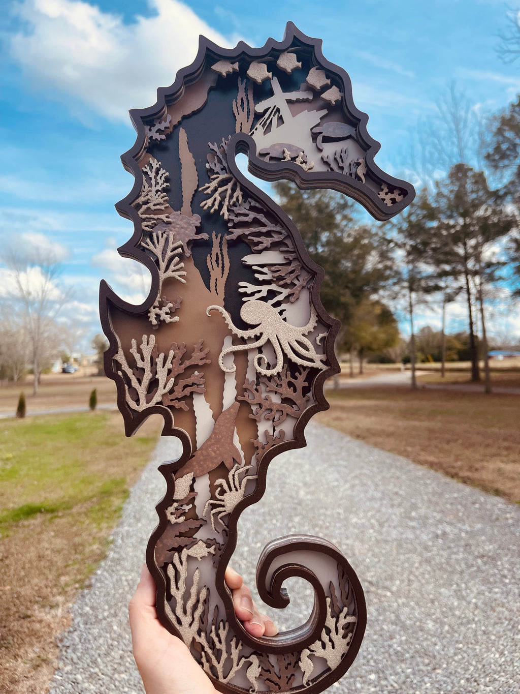 Seahorse Mandala AVEL Woodworking