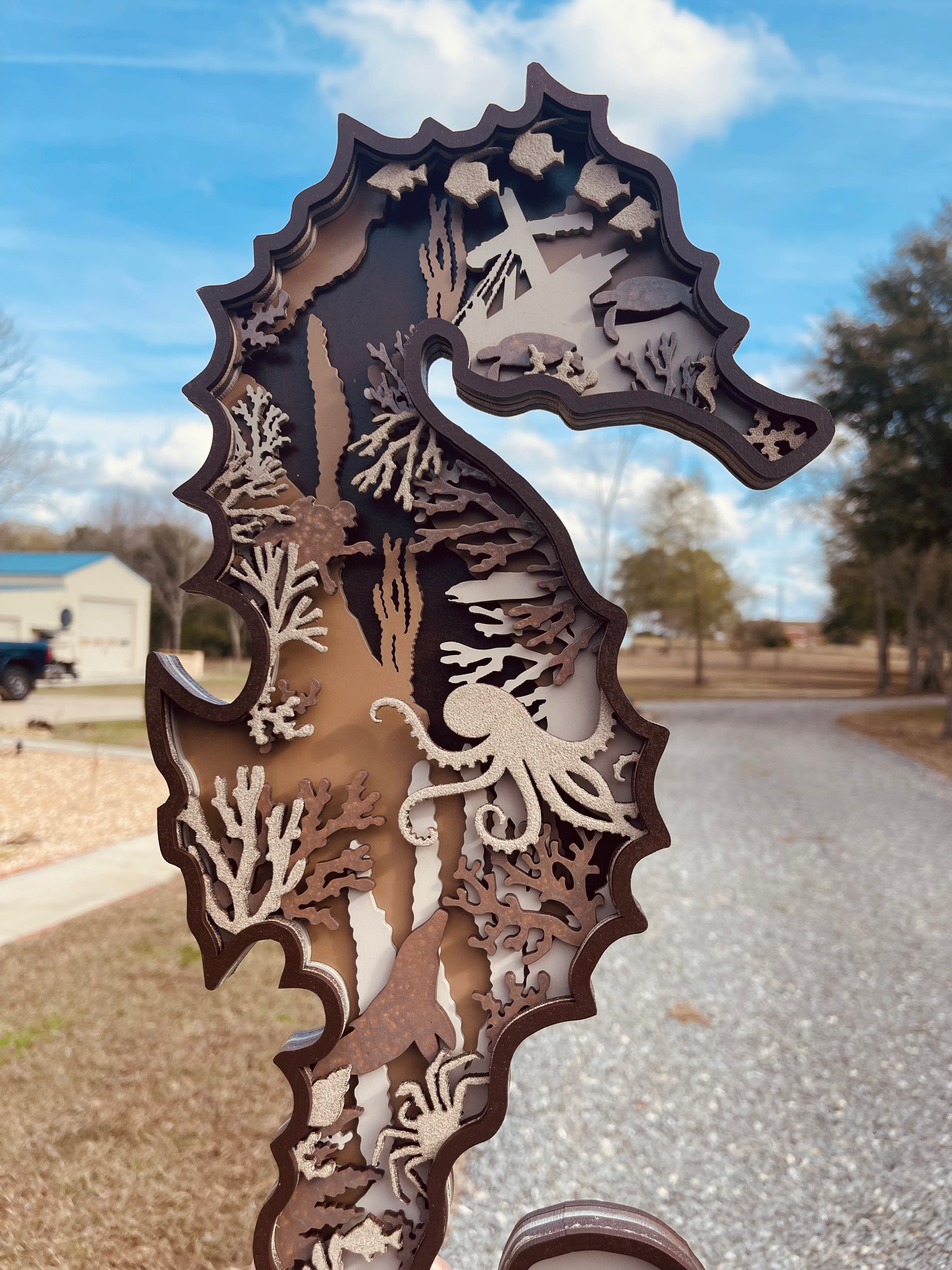 Seahorse Mandala AVEL Woodworking