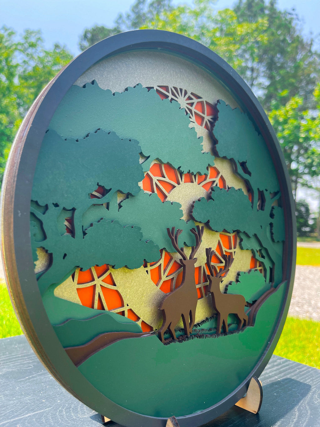 Deer Scenic Mandala AVEL Woodworking