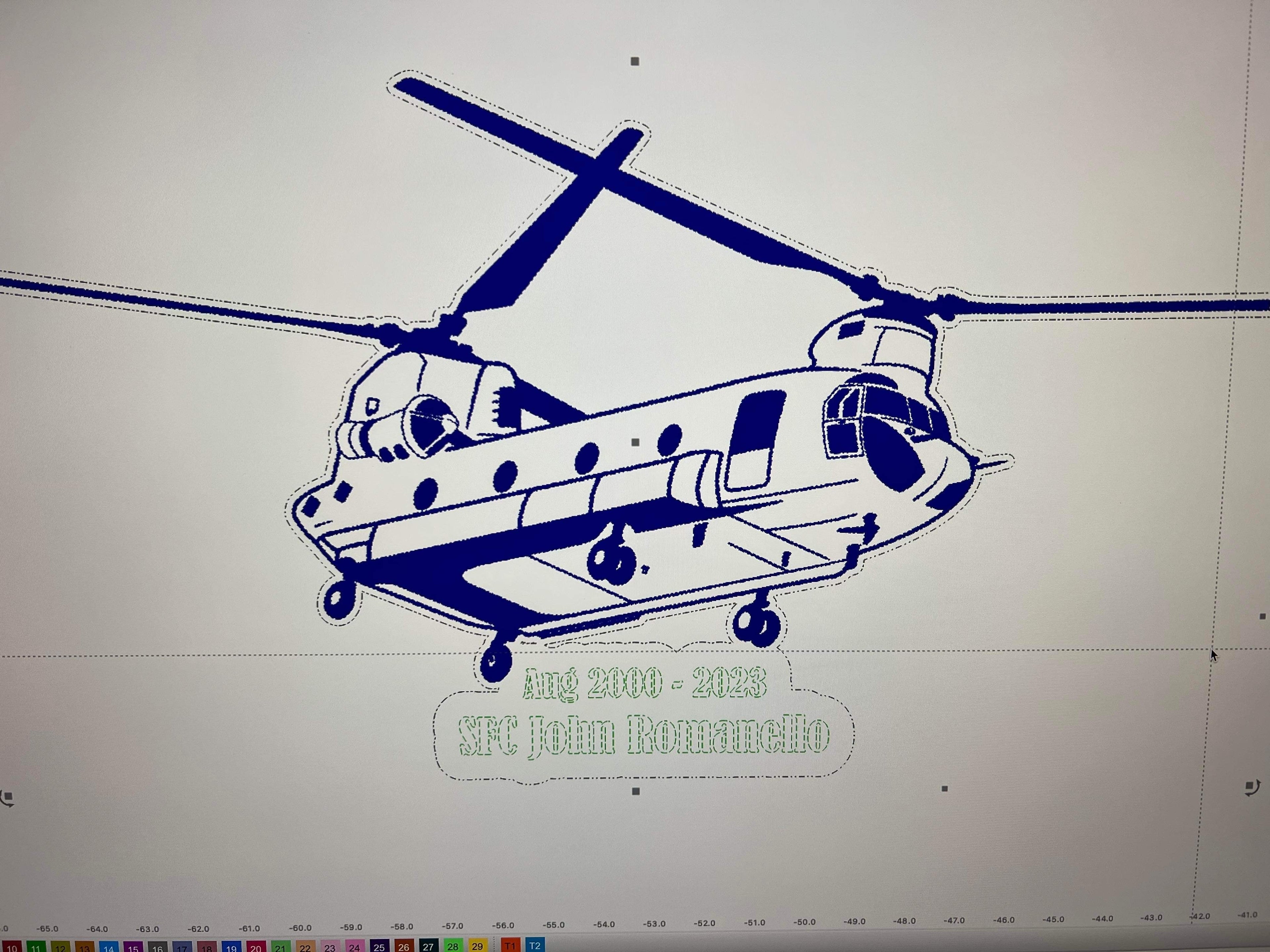 Helicopter Family Name Plaque AVEL Woodworking