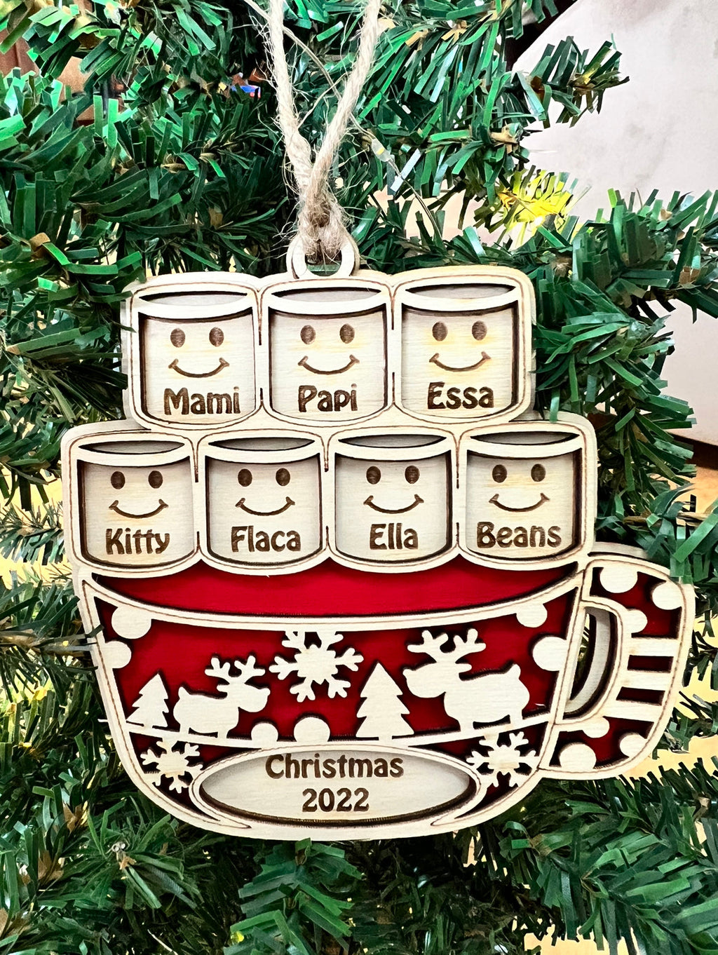 Personalized Marshmallow Cup Ornament AVEL Woodworking