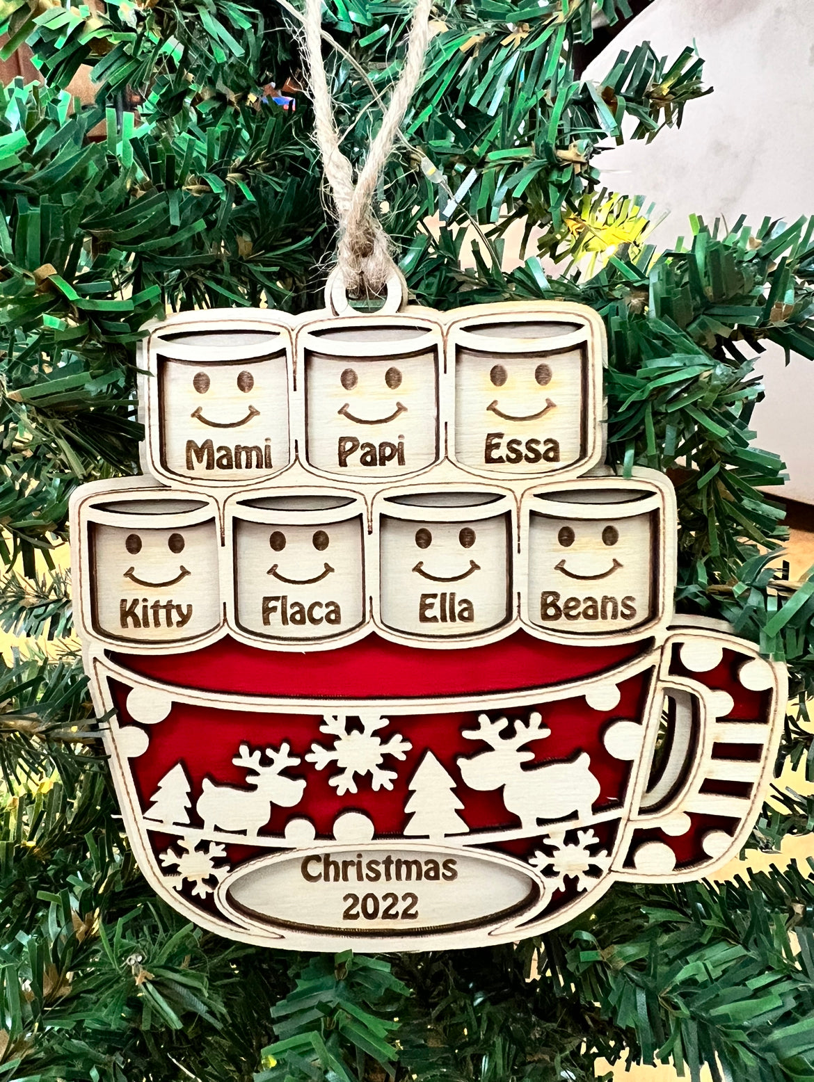 Personalized Marshmallow Cup Ornament AVEL Woodworking