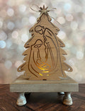 Nativity Scene with Votive Candle AVEL Woodworking