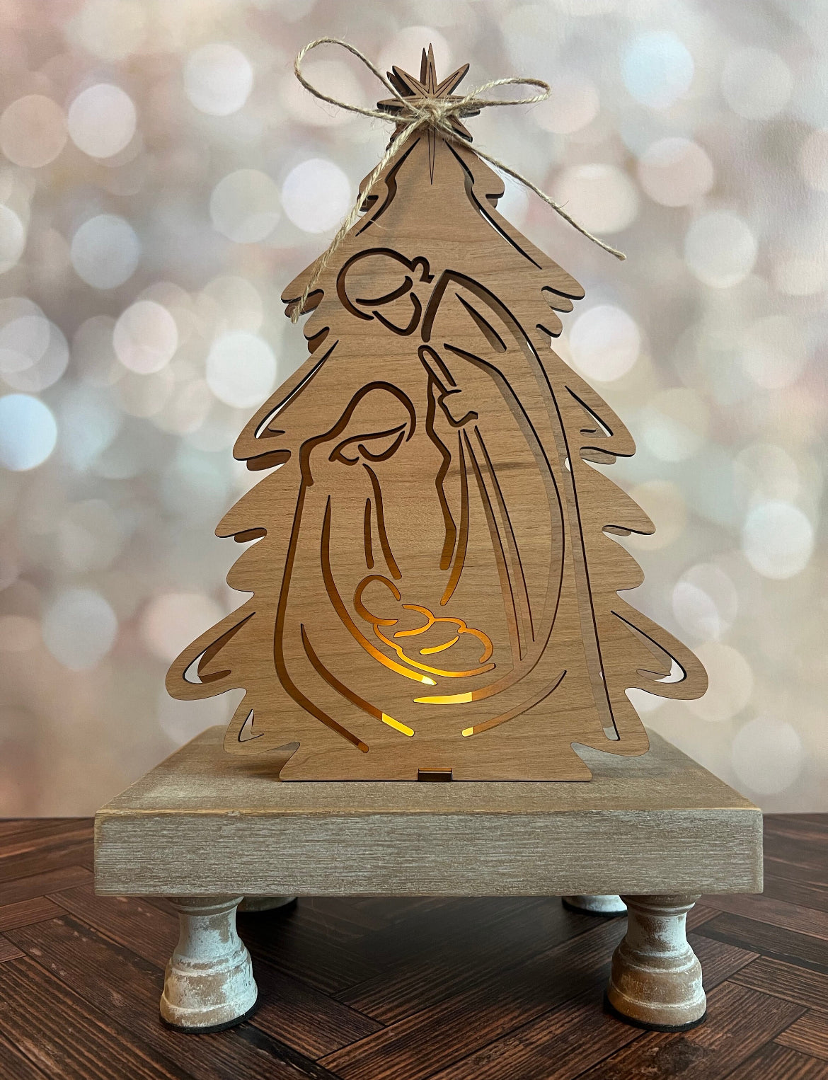 Nativity Scene with Votive Candle AVEL Woodworking