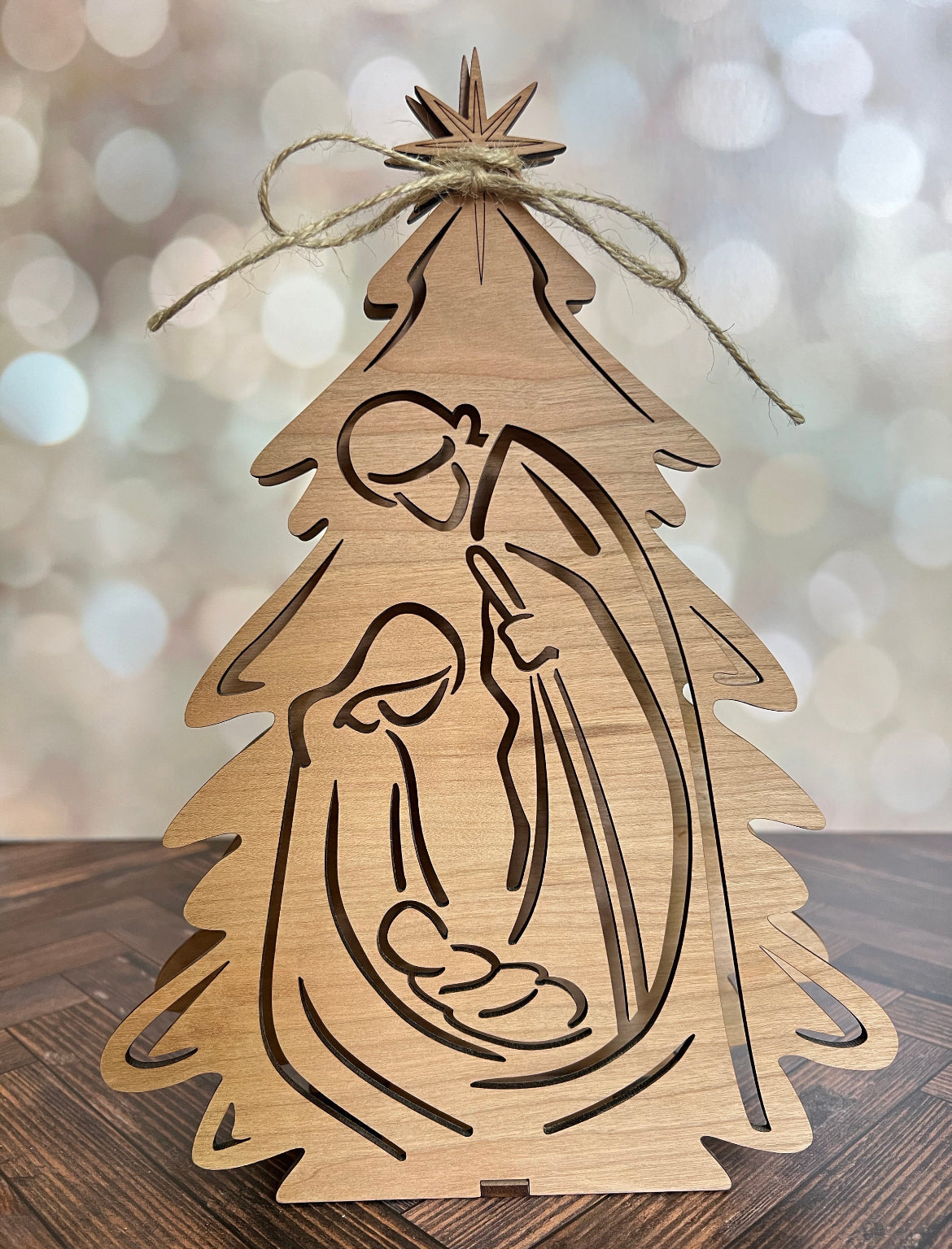 Nativity Scene with Votive Candle AVEL Woodworking