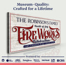 4th of July Fireworks Celebration Personalized Sign Tailored Canvases