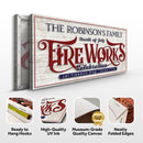 4th of July Fireworks Celebration Personalized Sign Tailored Canvases