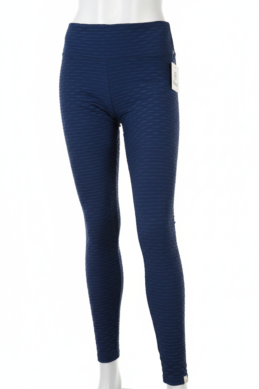 Basket Weave Jacquard Long Legging - Indigo Blue