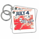 3dRose Key Chains Fourth of July, independence day, fourth of july, 4th of july, uncle sam, usa, fireworks, carnivals (kc-51722-1) 3dRose