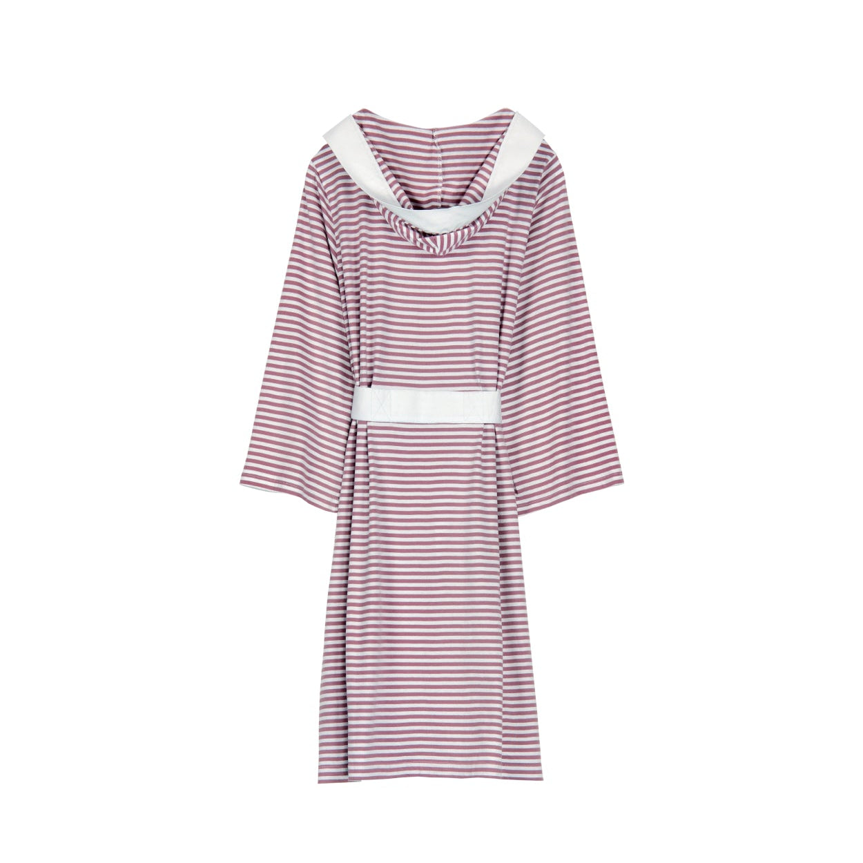 Seaside Serenity Stripe Organic Hooded Short Robe Pure Fiber