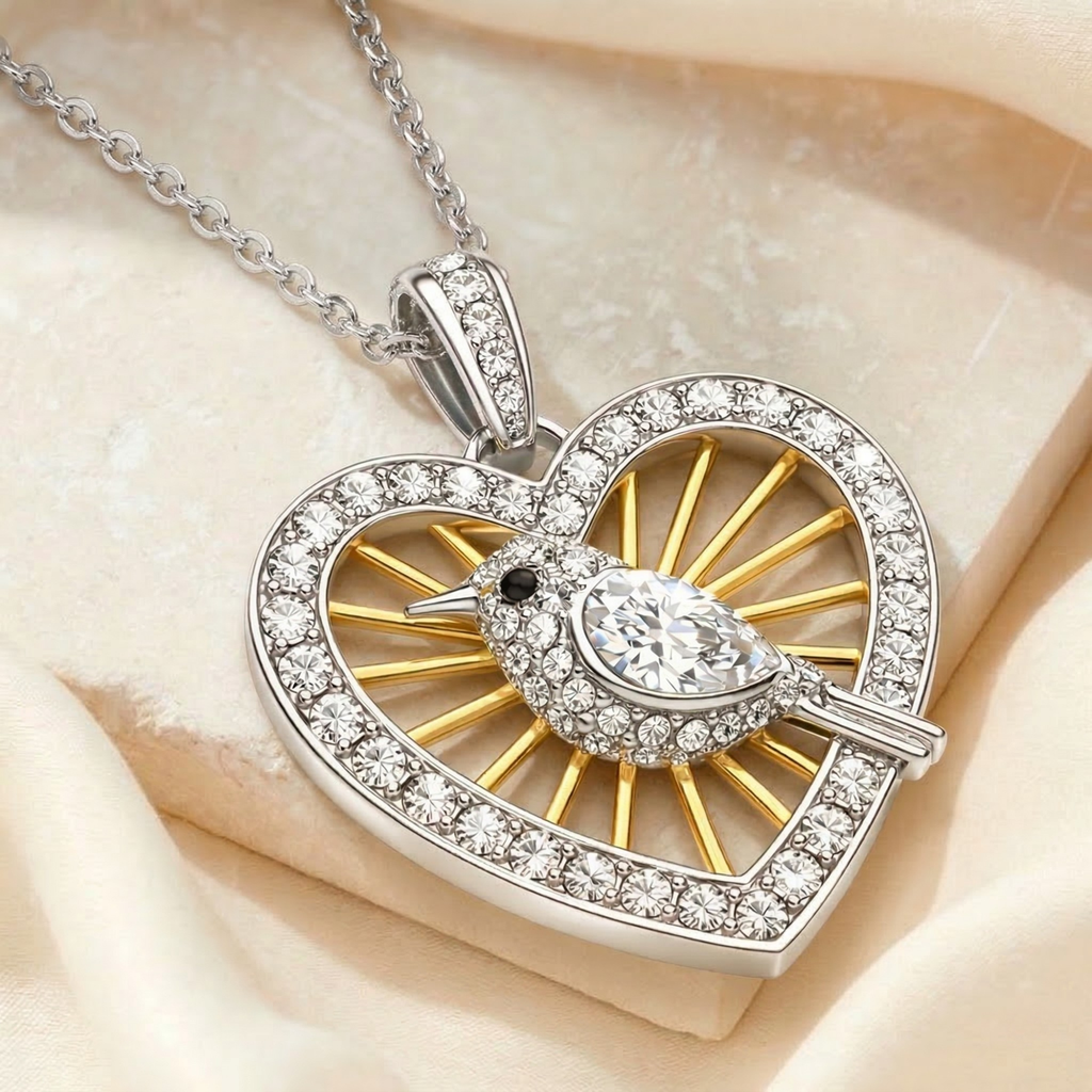Little Bird Heart Necklace for Women