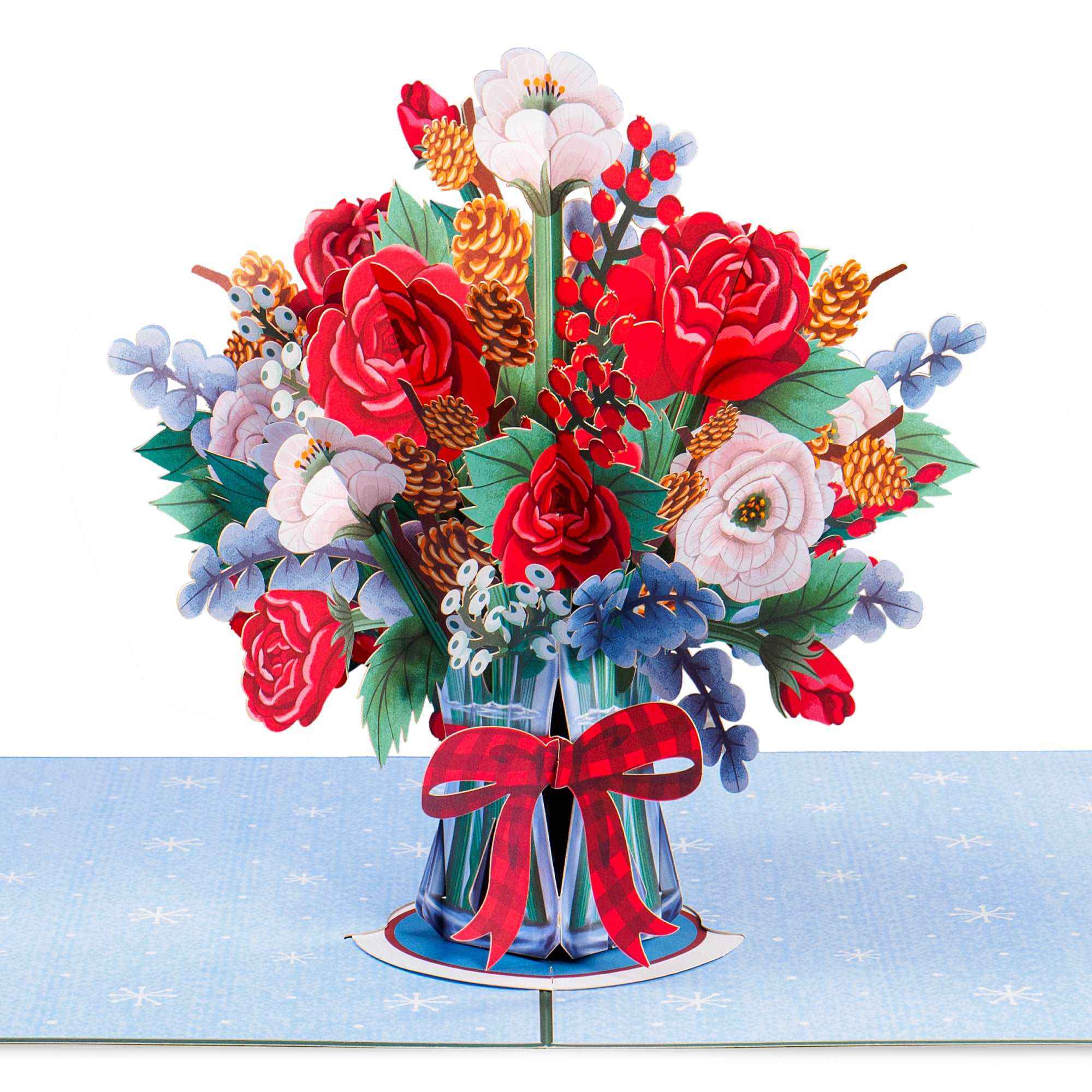 HugePop Joyous Flower Bouquet Pop Up Christmas Card