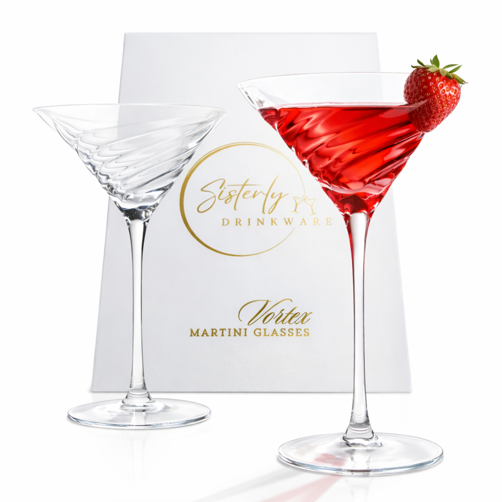 Vortex Crystal Martini Glasses – Set of 2 Luxury Stemware Sister.ly Drinkware