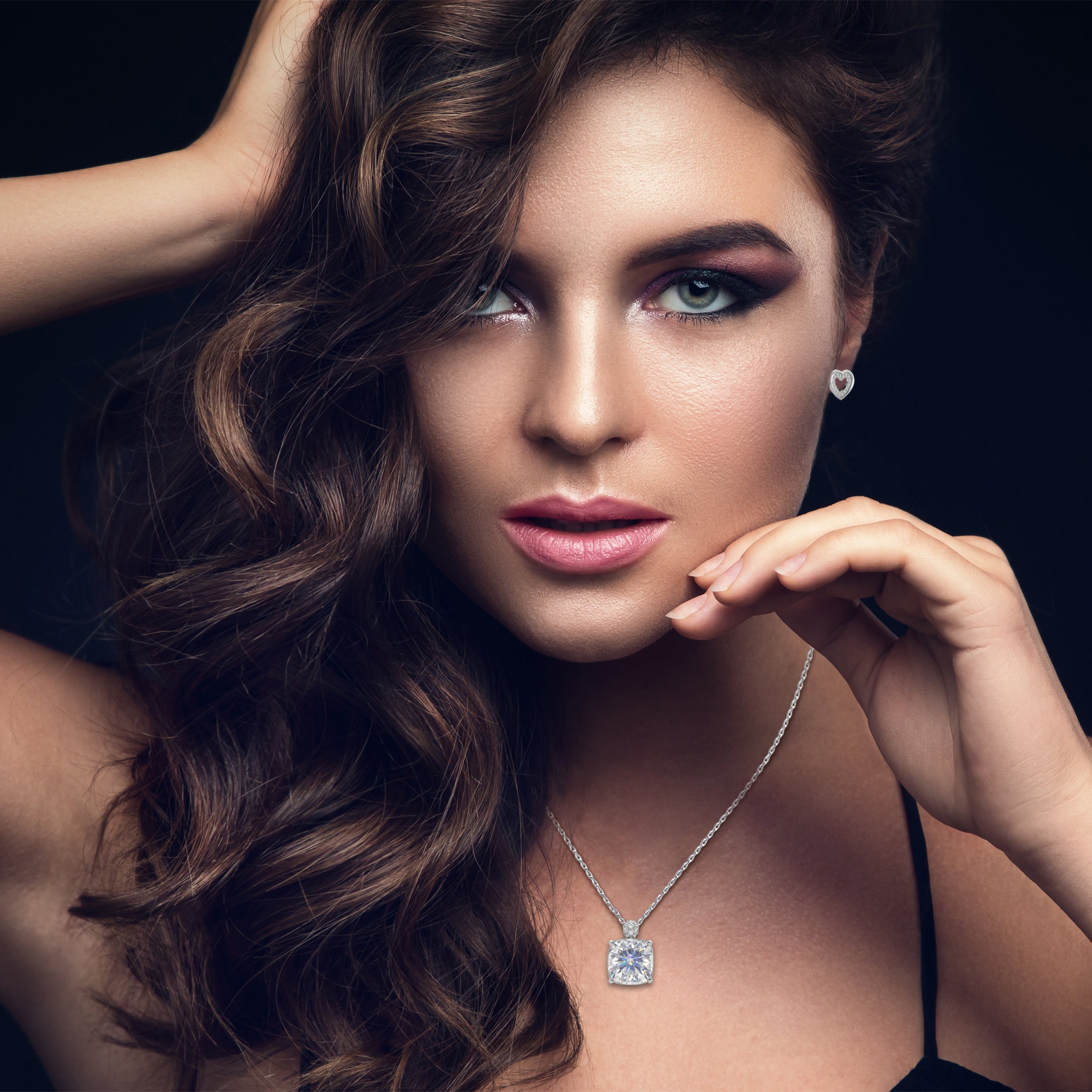 5.9CT (11.3mm) Cushion Cut Moissanite Diamond Necklace