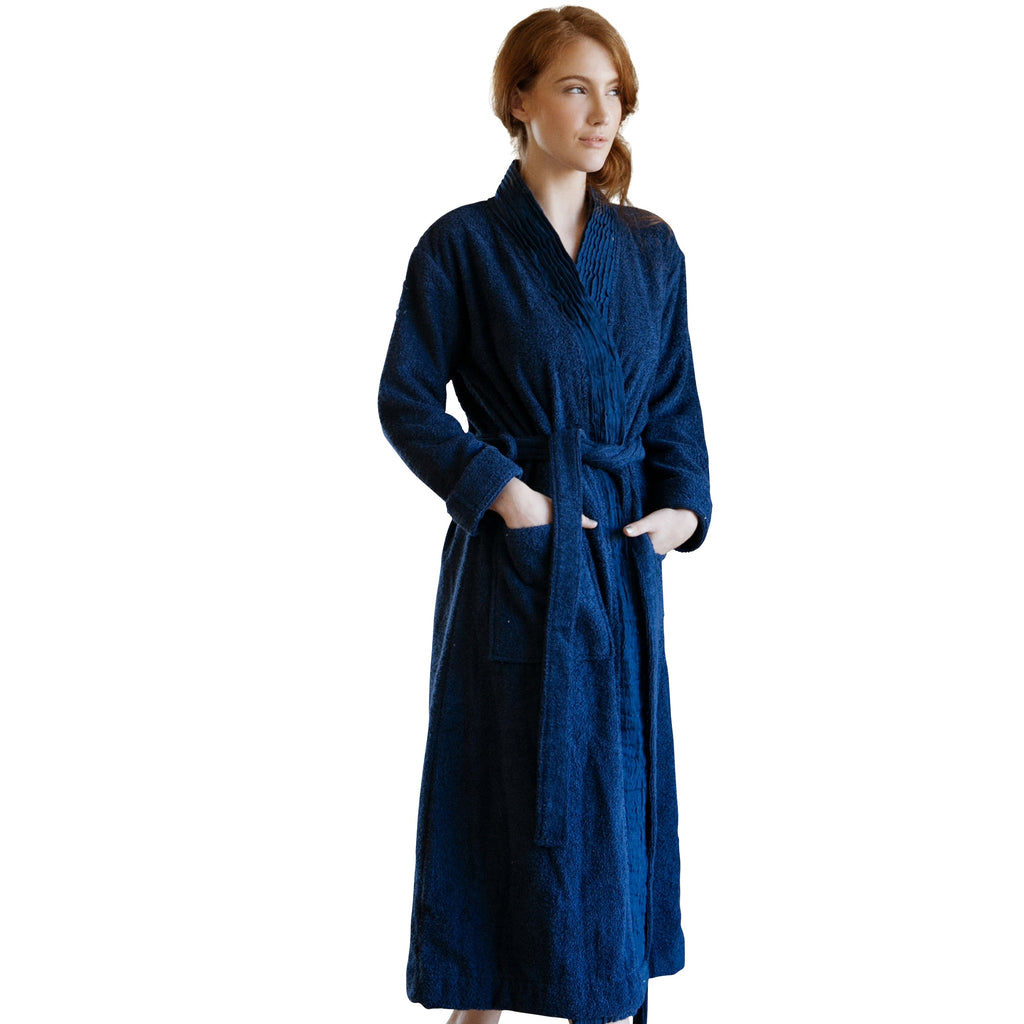 Turkish Cotton Terry Cloth Pleated Bathrobe Pure Fiber