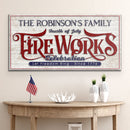 4th of July Fireworks Celebration Personalized Sign Tailored Canvases