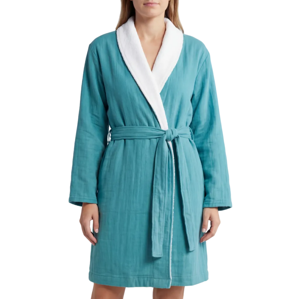 Soluna – Double-Side Muslin/Terry Shawl Robe Pure Fiber