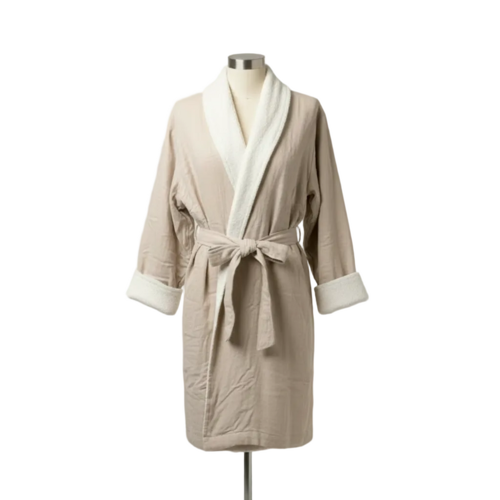 Soluna – Double-Side Muslin/Terry Shawl Robe Pure Fiber