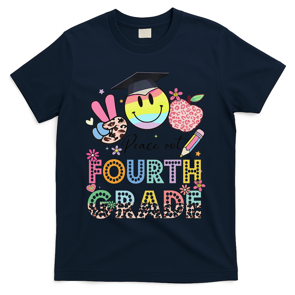 Peace Out 4th Fourth Grade Graduation Last Day Of School T-Shirt Mood Vibes Tees - Express Your Mood, Wear Your Style