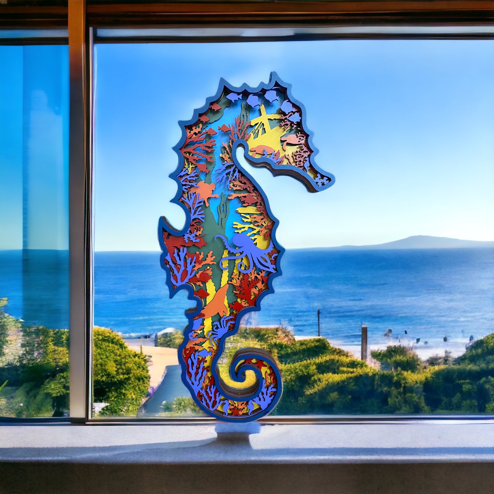 Seahorse Mandala AVEL Woodworking