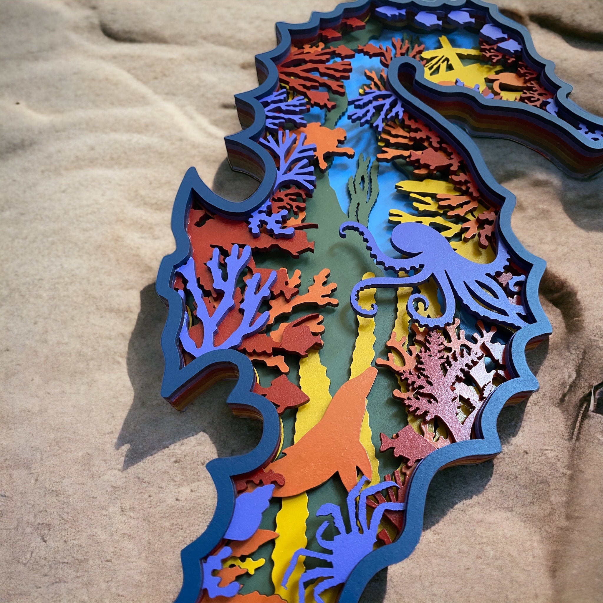 Seahorse Mandala AVEL Woodworking