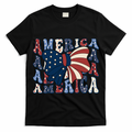 Retro America Bow USA 4th Of July T-Shirt Mood Vibes Tees - Express Your Mood, Wear Your Style