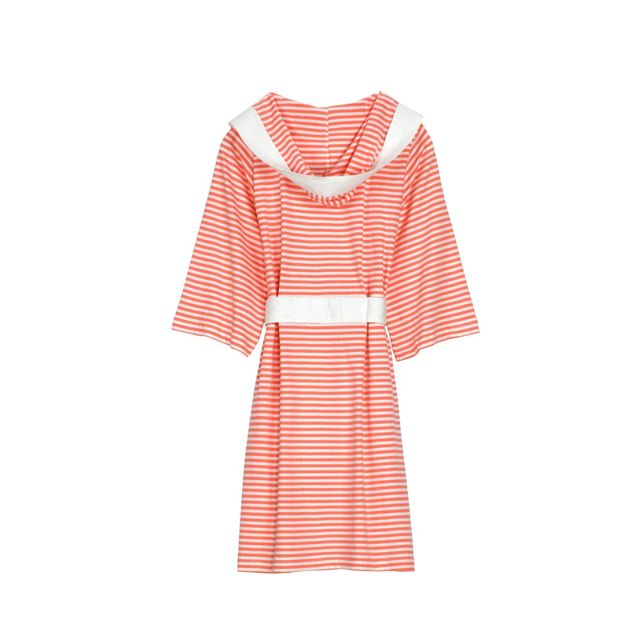 Seaside Serenity Stripe Organic Hooded Short Robe Pure Fiber