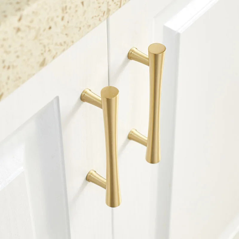 Gold Brass Dresser Handles – Modern Cabinet Pulls and Drawer Knobs for Kitchen and Furniture Dlight Decor