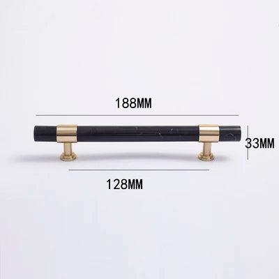 Natural Marble and Crystal T-Bar Cabinet Handles – Modern Brass Knobs for Kitchen, Dresser, and Furniture Pulls Dlight Decor