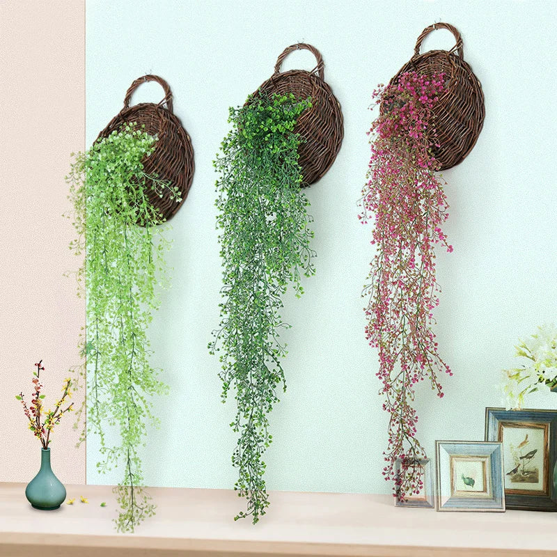 Dlight Decor 75cm Hanging Golden Bell Willow Vine with 5 Forks for Wall and Garden Decor Dlight Decor