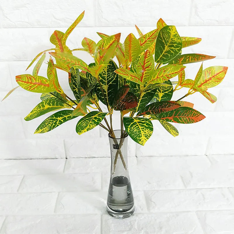 Dlight Decor 33cm Tropical Plant with Codiaeum and Scindapsus Leaves Dlight Decor