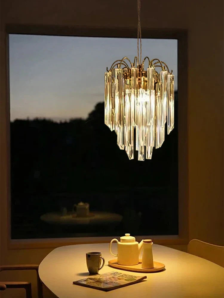 Gianna Italian Crystal Glass Pendant Chandelier – Classic Hanging Light for Staircase & High Ceilings Dlight Decor