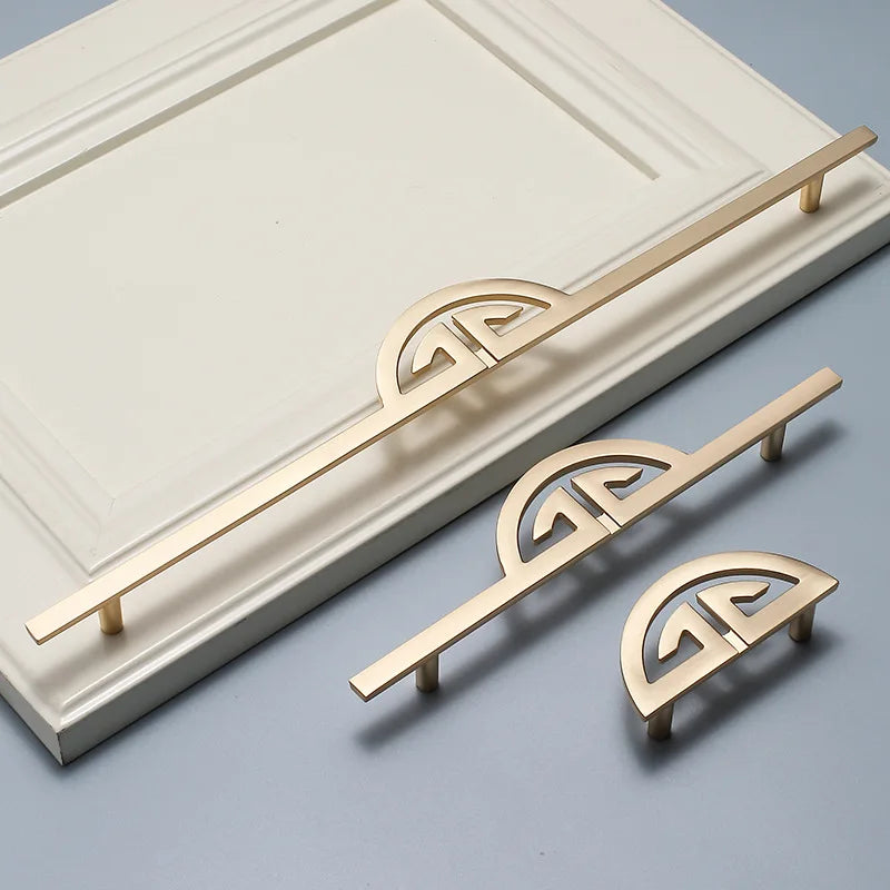 New Chinese-Style Zinc Alloy Cabinet Handles – Elegant Gold Pulls for Wardrobes, Drawers, and Cupboards Dlight Decor