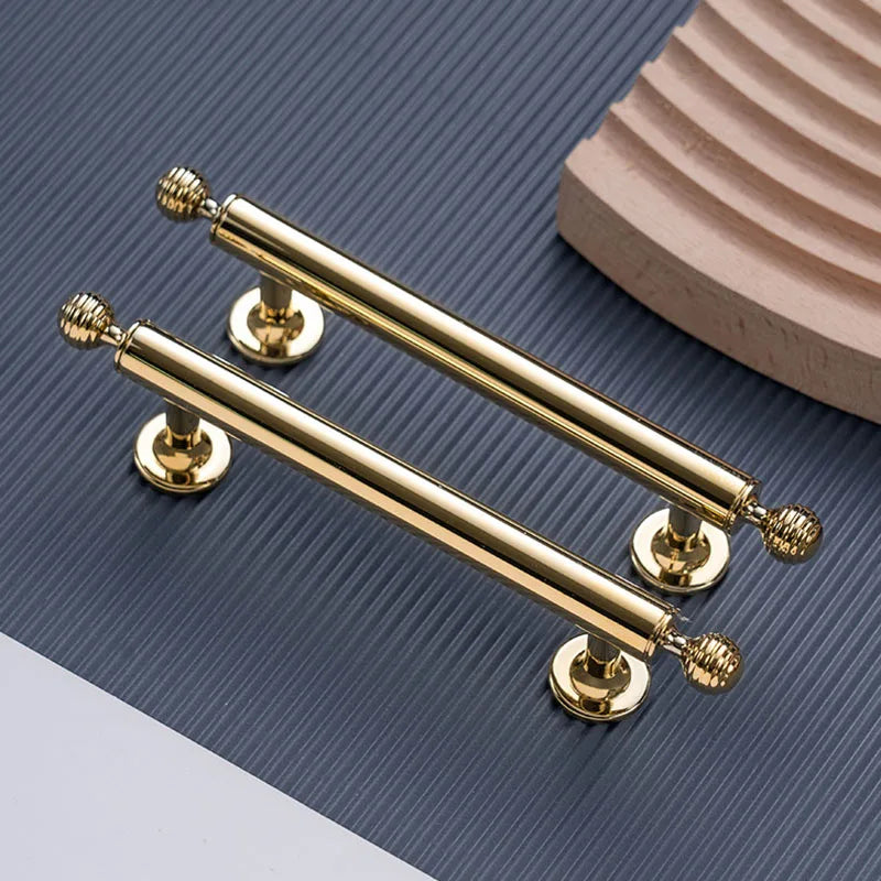 Polished Brass Cabinet Handles – PVD Gold and Chrome Wardrobe Knobs and Drawer Pulls Dlight Decor
