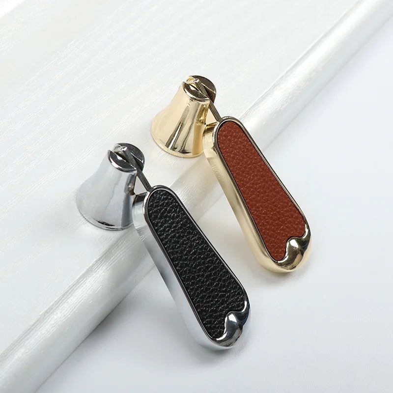 Modern Black and Red Leather Cabinet Handle – Sleek Zinc Alloy Drawer Pulls for Wardrobes and Cupboards (96mm/128mm) Dlight Decor
