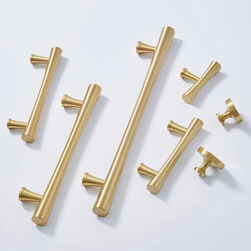 Gold Brass Dresser Handles – Modern Cabinet Pulls and Drawer Knobs for Kitchen and Furniture Dlight Decor