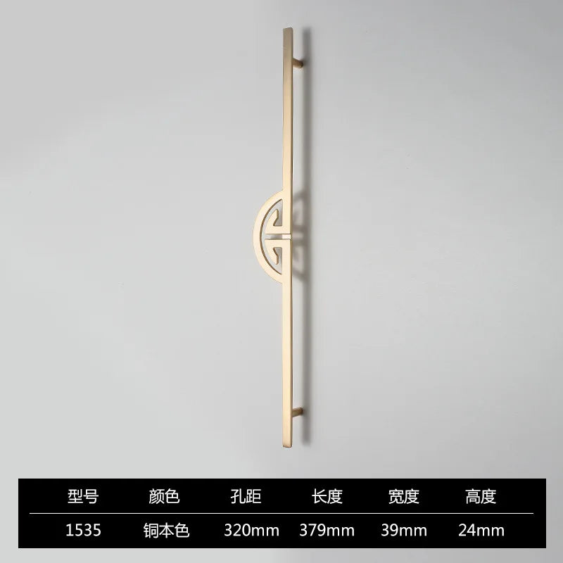 New Chinese-Style Zinc Alloy Cabinet Handles – Elegant Gold Pulls for Wardrobes, Drawers, and Cupboards Dlight Decor