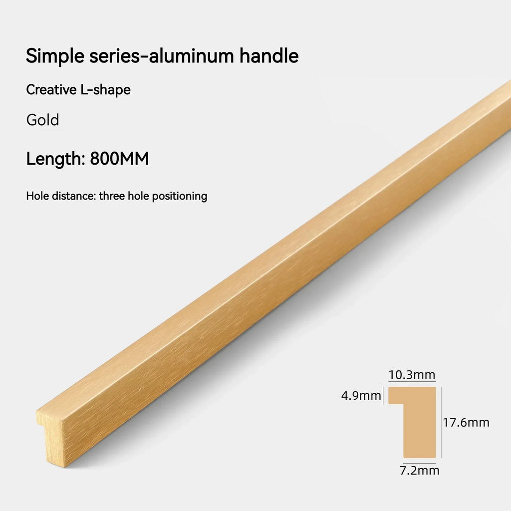 Modern Long T-Bar Aluminum Cabinet Handles – Brushed Gold, Silver, and Black Pulls for Drawers and Cupboards (700-1200mm) Dlight Decor