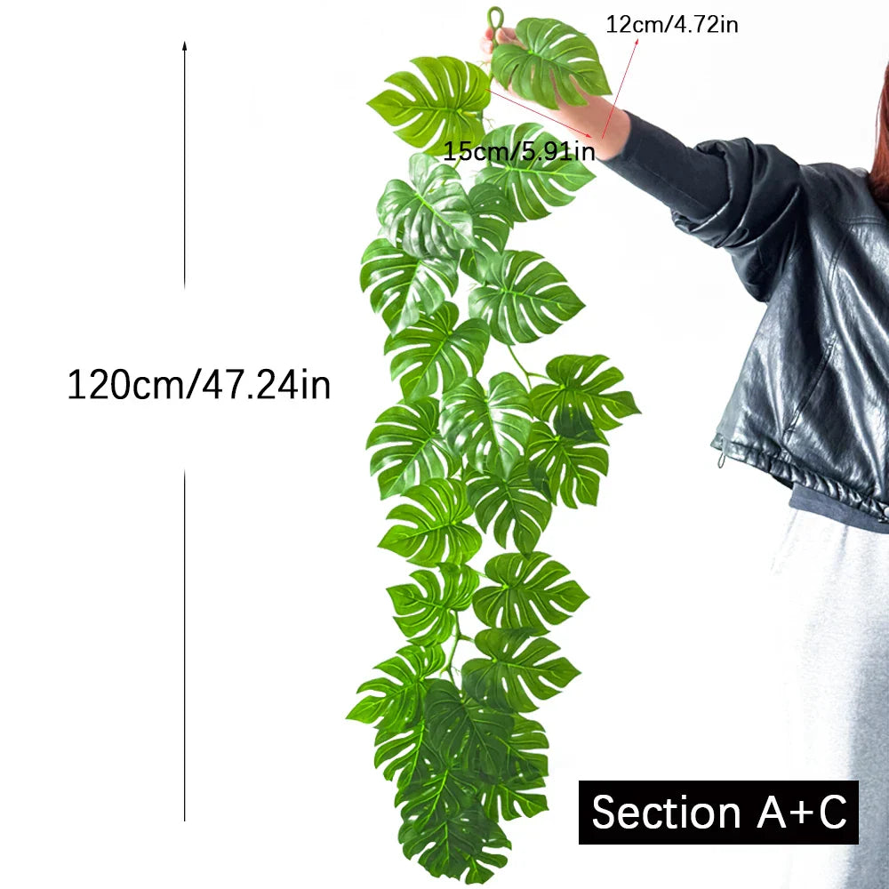 Dlight Decor 180cm Hanging Monstera Vine with Turtle Leaves Dlight Decor