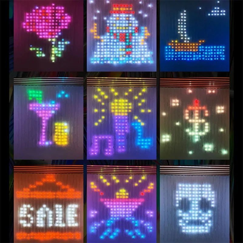 APP Controlled 16 Million Colors RGB LED Curtain Lights Holiday Party Decoration Dlight Decor