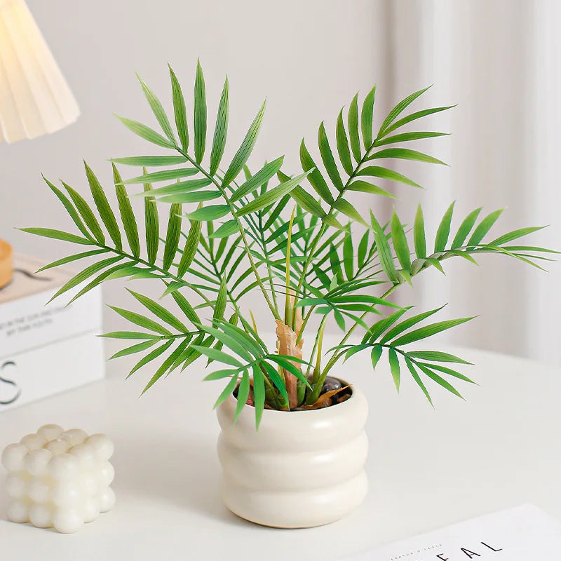 Dlight Decor 44cm Palm Plant Branch with Real Touch Monstera Leaves Dlight Decor