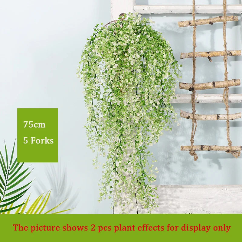 Dlight Decor 75cm Hanging Golden Bell Willow Vine with 5 Forks for Wall and Garden Decor Dlight Decor