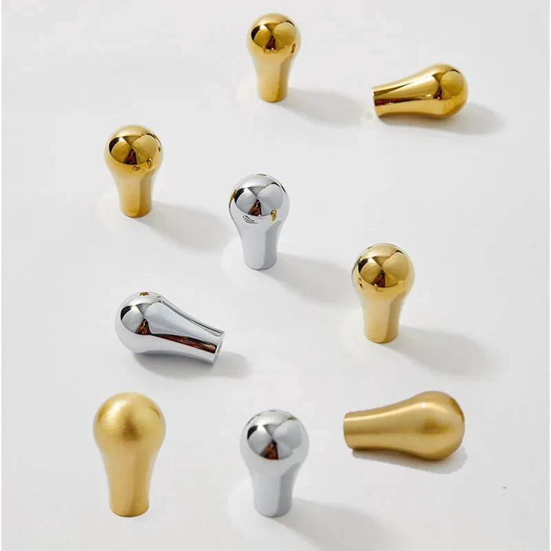 Gold PVD Chrome Brass Cabinet Knobs – Modern Single Hole Wardrobe and Drawer Pulls Dlight Decor
