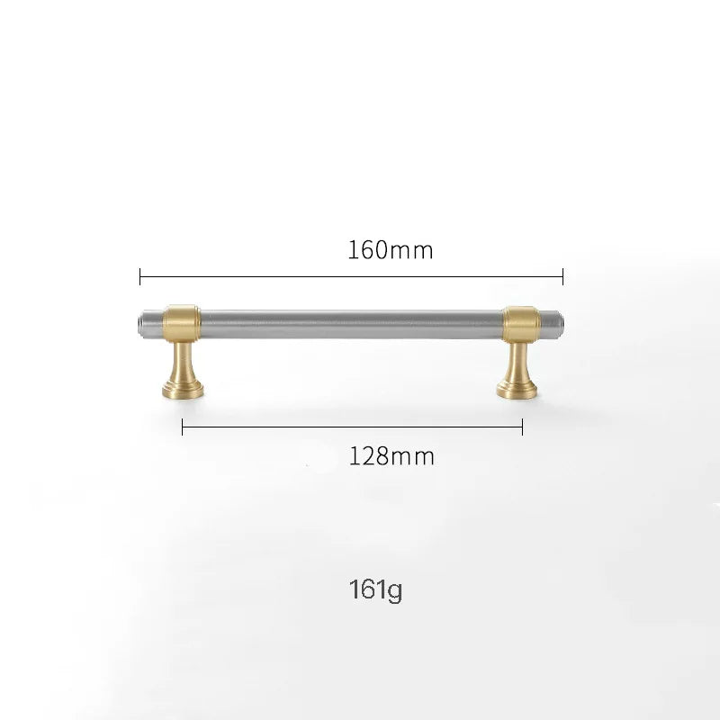 Nickel-Plated Brass Cabinet Handles – Gold and Matte Silver T-Bar Pulls for Wardrobes and Drawers Dlight Decor