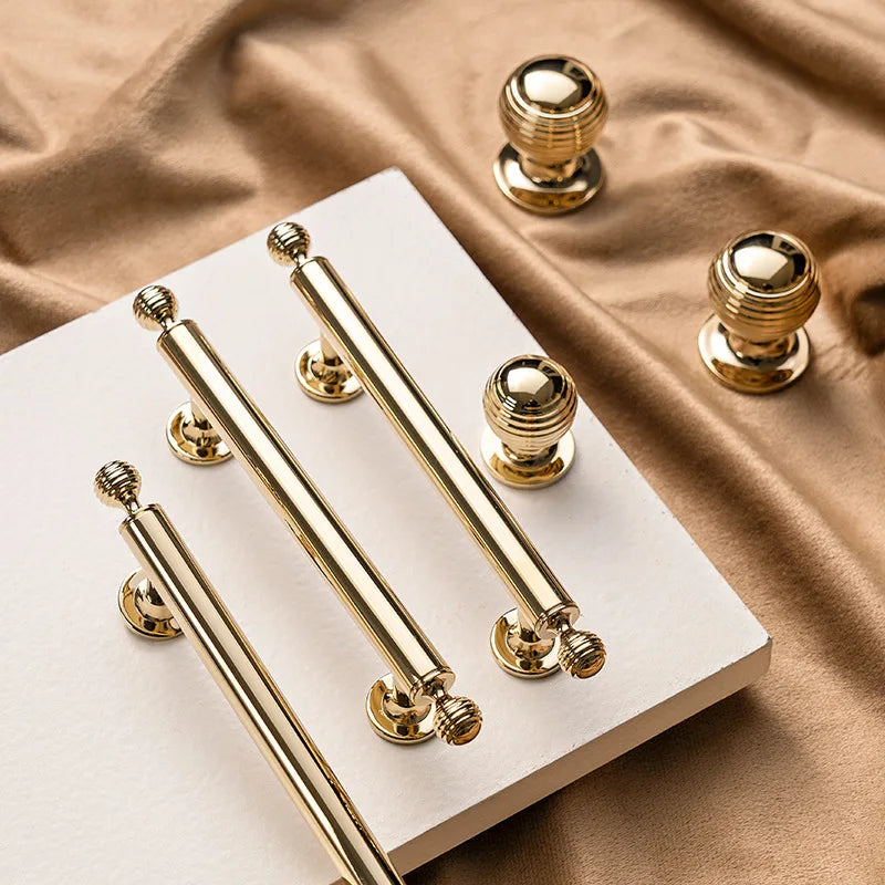 Polished Brass Cabinet Handles – PVD Gold and Chrome Wardrobe Knobs and Drawer Pulls Dlight Decor