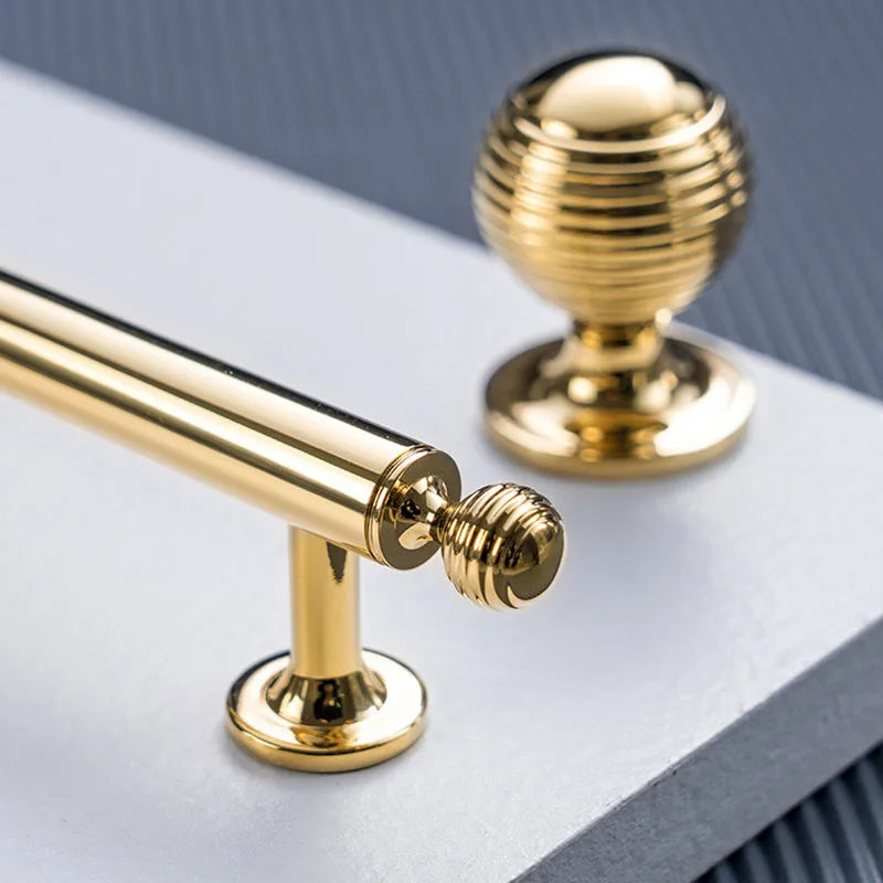 Polished Brass Cabinet Handles – PVD Gold and Chrome Wardrobe Knobs and Drawer Pulls Dlight Decor