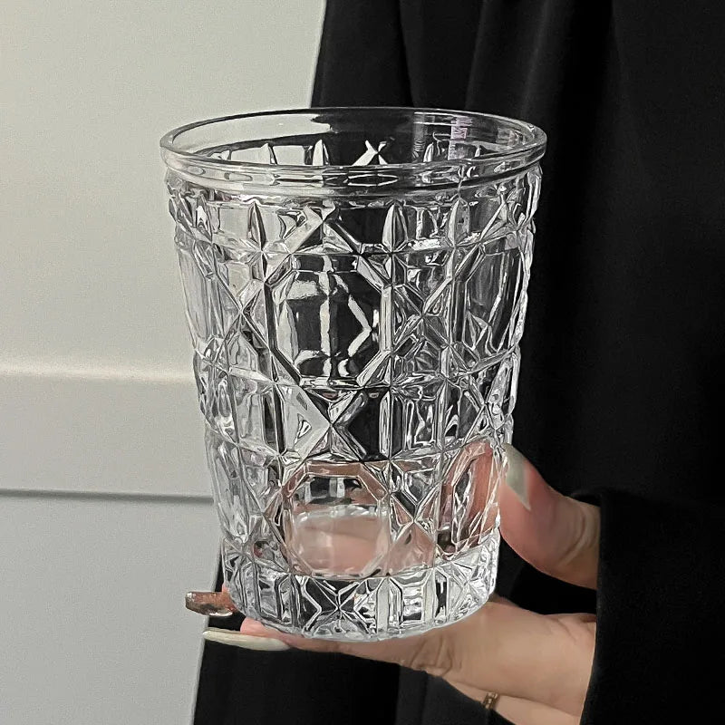 Dlight Decor 4pc Diamond Glass Set 310ml Clear Cups Dlight Decor